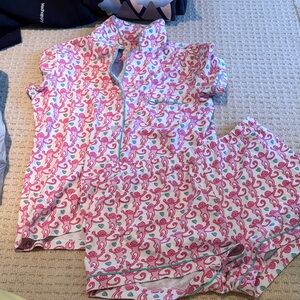 Roller Rabbit Pink Flamingo Print Pajama Set